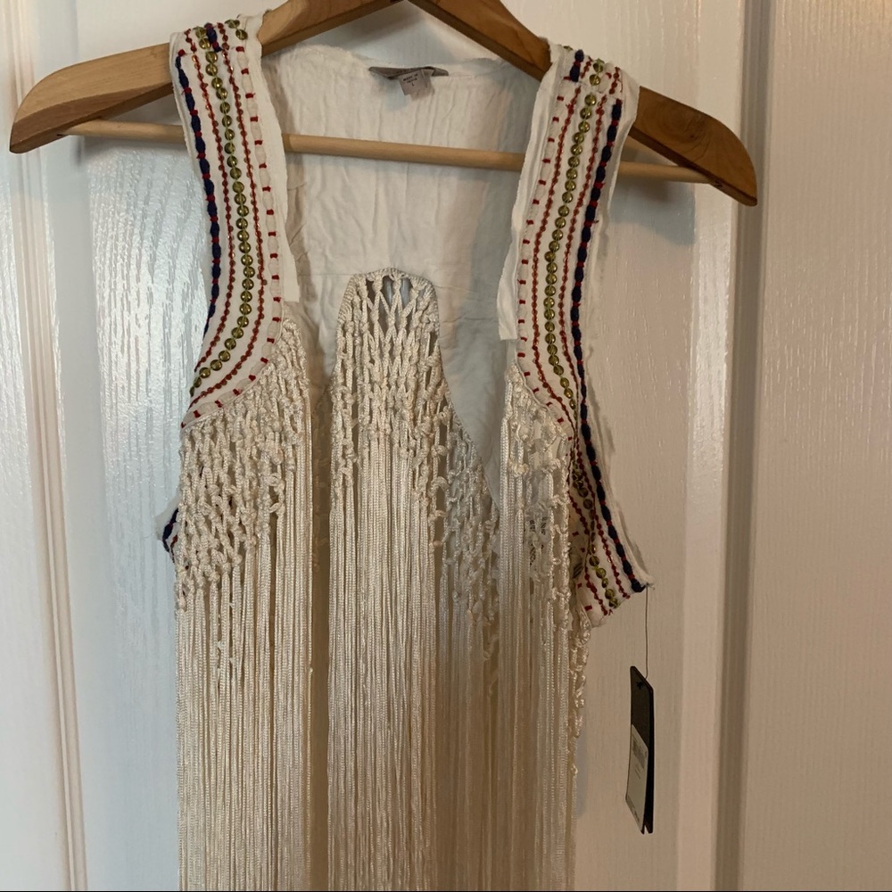 GUESS fringe vest large